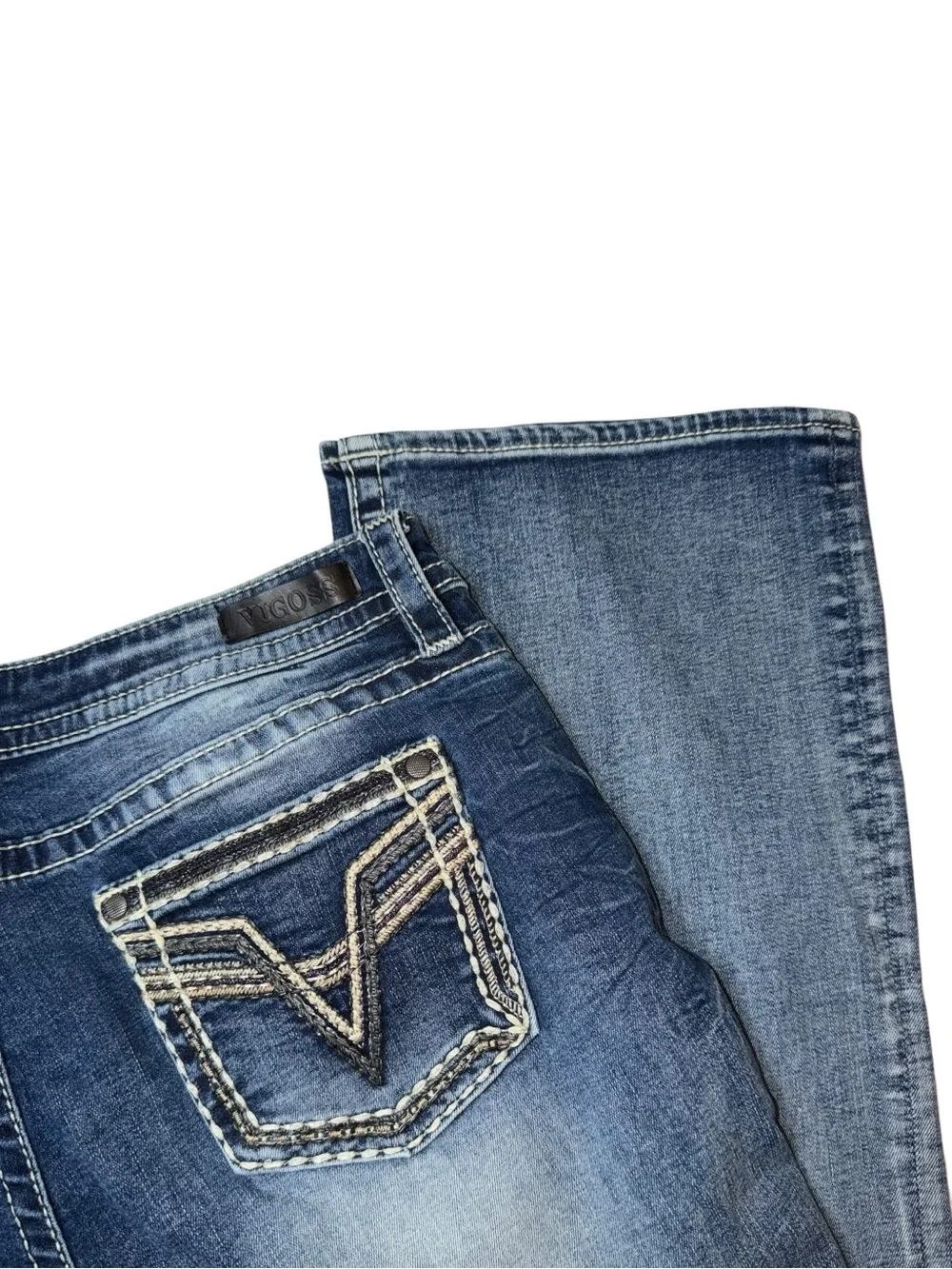 VIGOSS Women's Blue Distressed Bootcut Jeans